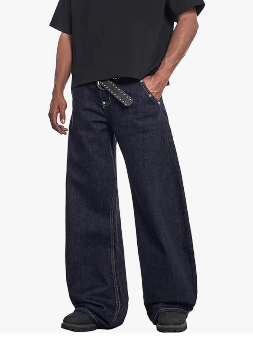 Aelfric Eden Baggy Jeans Vintage Rivet Barrel High Waisted Wide Leg Y2k NWT 29 - Picture 4 of 15